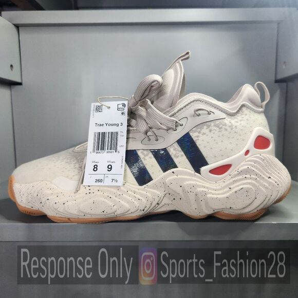 Adidas Trae Young 3 Men 8 Wmn 9Beige Gray Black Gum Brown Basketball Foam Mesh